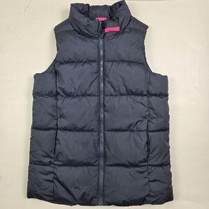Old Navy Blue With Pink Detail Frist Free Puffer Vest Size LG (10-12)